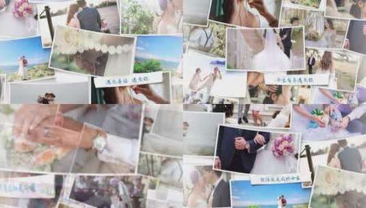 婚礼相册照片墙求婚图文AE模板高清AE视频素材下载