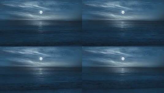 中秋 夜晚大海月亮月夜高清在线视频素材下载