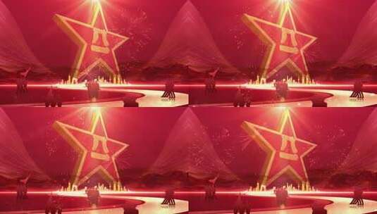 八一红色背景晚会循环led动态视频素材高清在线视频素材下载
