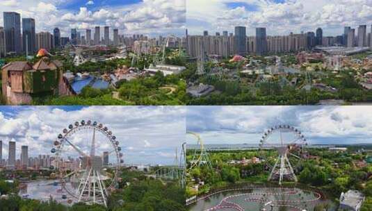 航拍滨湖融创乐园高清在线视频素材下载