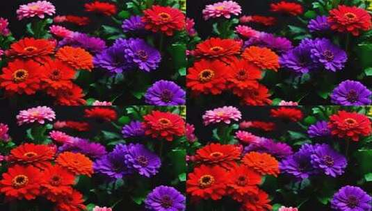 多彩鲜花微距特写高清在线视频素材下载