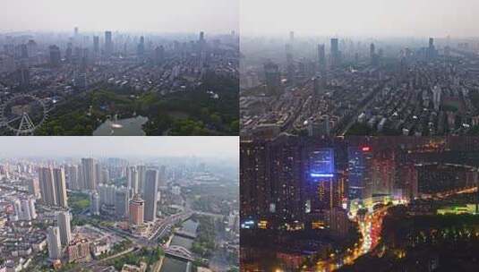 中国安徽合肥主城区城市风光航拍合集高清在线视频素材下载