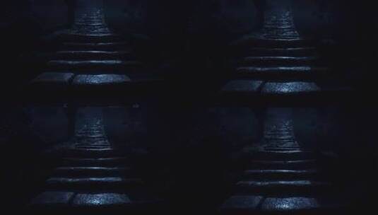 夜晚幽静石板小路高清在线视频素材下载