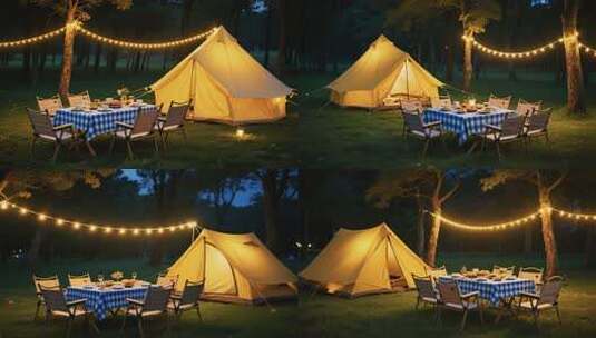 户外露营野餐场景高清在线视频素材下载