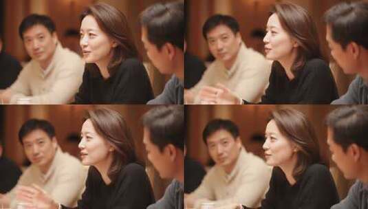 政商人士餐桌交流洽谈合作高清在线视频素材下载