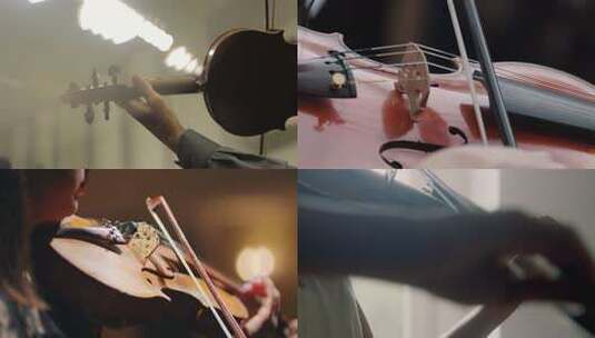 多个场景小提琴表演 拉小提琴 音乐乐器高清在线视频素材下载