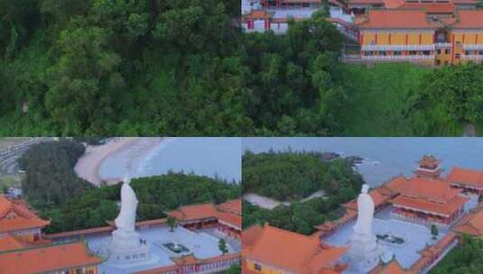 广州阳江珍珠湾飞龙寺高清在线视频素材下载