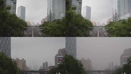 宣传片北京cbd下雨高清在线视频素材下载