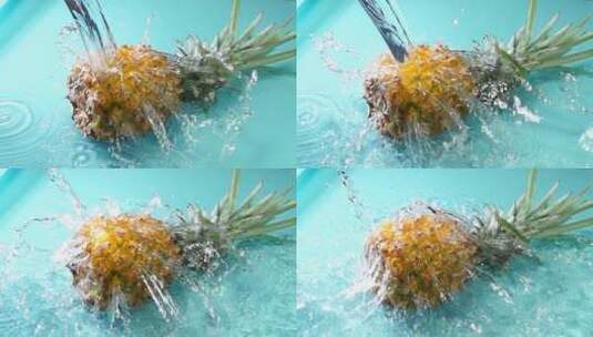 菠萝凤梨菠萝特写热带水果海南菠萝菠萝素材高清在线视频素材下载
