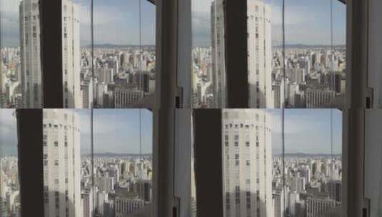 窗外城市建筑景观高清在线视频素材下载