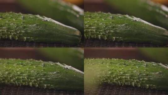 顶花带刺新鲜黄瓜高清在线视频素材下载