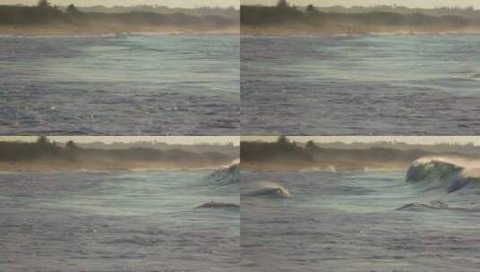 海浪在海滩上翻滚高清在线视频素材下载