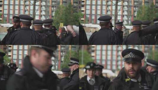 伦敦警察在对抗抗议者高清在线视频素材下载