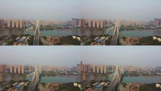 广州鹤洞大桥航拍高清在线视频素材下载