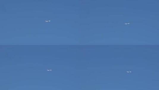 蓝天上飞行的飞机素材高清在线视频素材下载