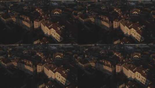 瑞士城市建筑风光航拍高清在线视频素材下载