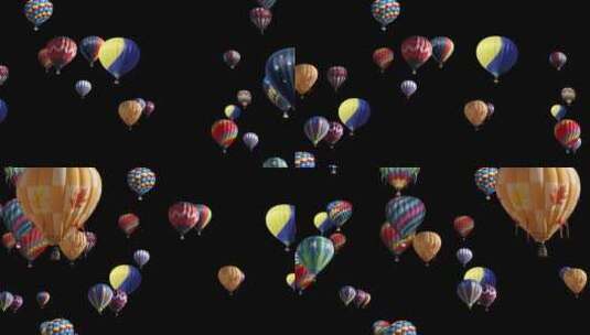 夜空中的热气球高清在线视频素材下载