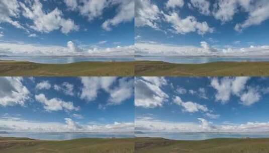 青海冬格措纳湖风光及高原纯净天空延时高清在线视频素材下载