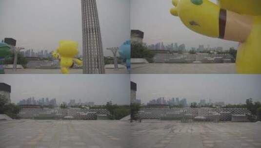 杭州滨江钱江世纪公园亚运会场地高清在线视频素材下载
