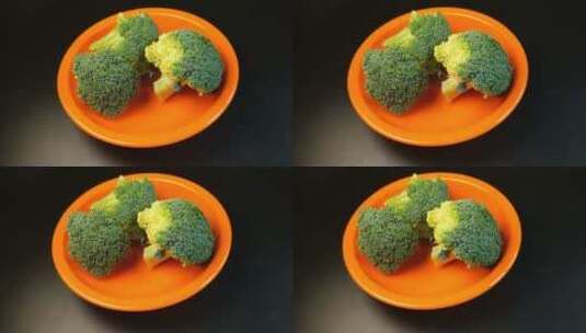 绿色有机食材花菜花椰菜西兰花高清在线视频素材下载