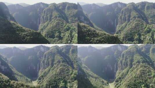 航拍大自然瀑布流水湖南湘西大溶洞瀑布高清在线视频素材下载