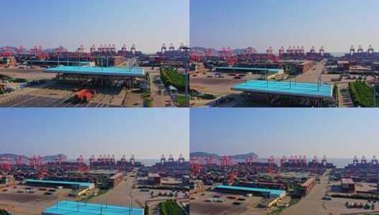 上海洋山深水港航拍高清在线视频素材下载