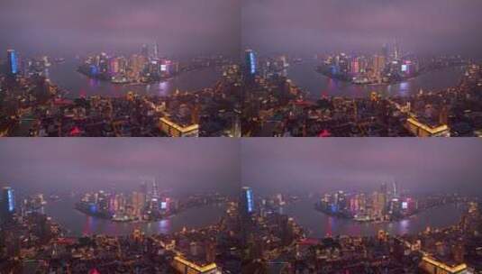 夜景航拍外滩大全景高清在线视频素材下载