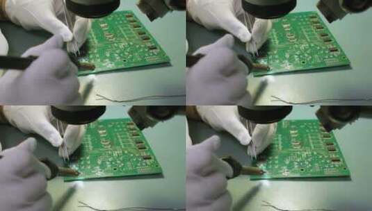 工人焊接电路板高清在线视频素材下载