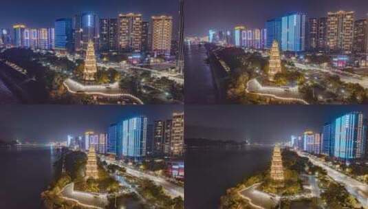 湖北宜昌航拍延时 夜景延时 延时高清在线视频素材下载