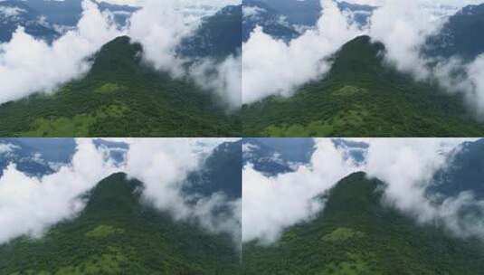 夏天山间云雾航拍高清在线视频素材下载