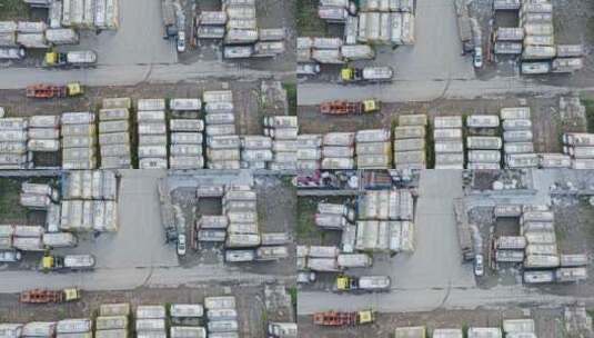 航拍上海罐式集装箱码头高清在线视频素材下载