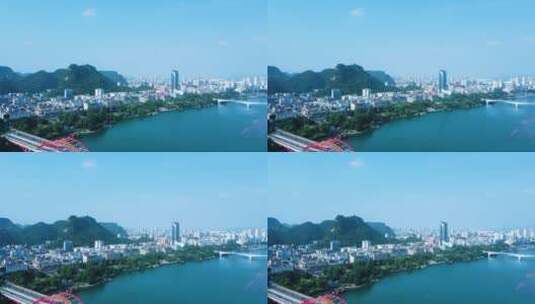 小县城老城区城市建筑航拍风景风光高清在线视频素材下载