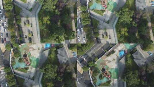俯拍武汉城市交通高清在线视频素材下载