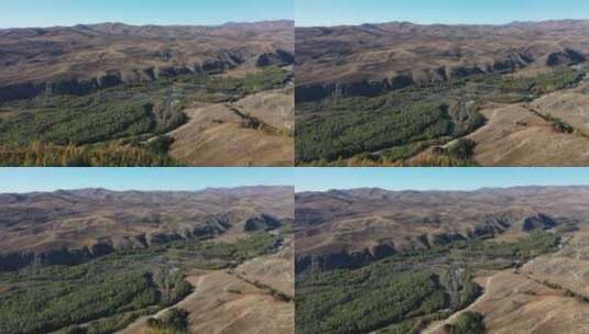 新疆阿勒泰中哈边界大峡谷自然风光高清在线视频素材下载