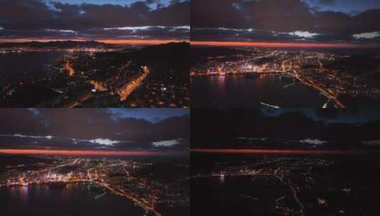 威海超美夜景合集高清在线视频素材下载