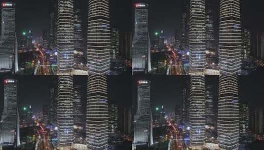 上海著名建筑国金中心商场与上海中心大厦高清在线视频素材下载