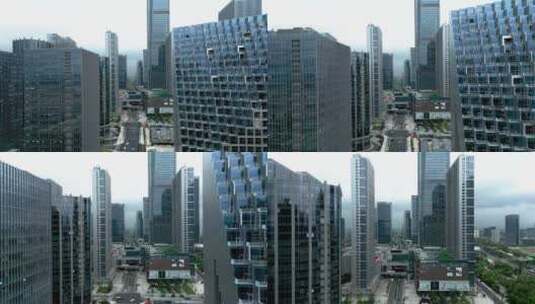 杭州奥克斯金融中心欧美金融城联创街航拍高清在线视频素材下载