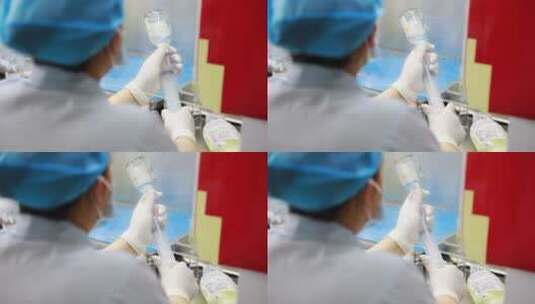 医院护士输液药品打针配置病人特写高清在线视频素材下载
