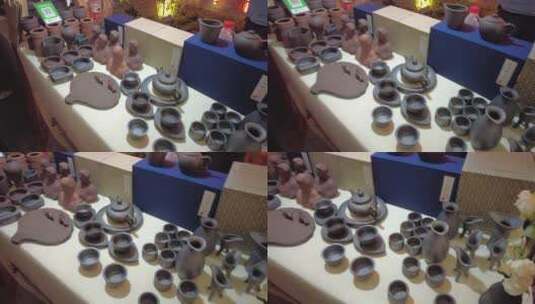郴州长卷步行街陶瓷杯陶器杯子作品展示高清在线视频素材下载