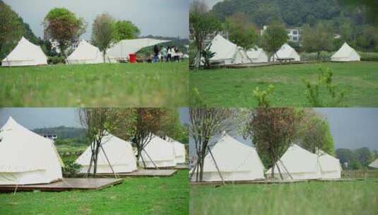 4k实拍户外帐篷露营营地高清在线视频素材下载