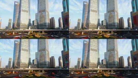 上海市中心交通繁忙的大桥高清在线视频素材下载