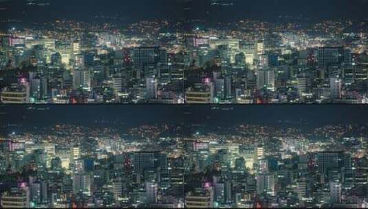 韩国首尔城市万家灯火高清在线视频素材下载