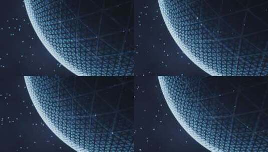 蓝色数字科技球体3D渲染高清在线视频素材下载
