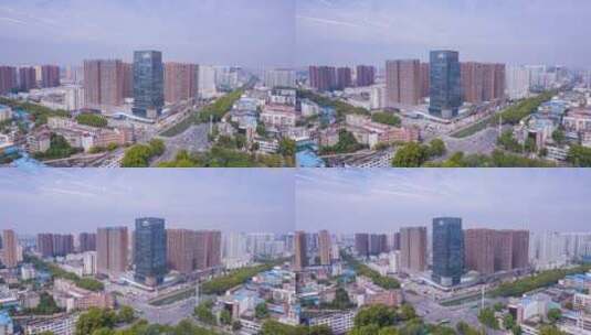 南阳新田360环绕延时摄影大气商圈高清在线视频素材下载