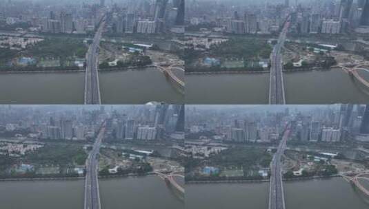 广州大桥城市交通车流高清在线视频素材下载