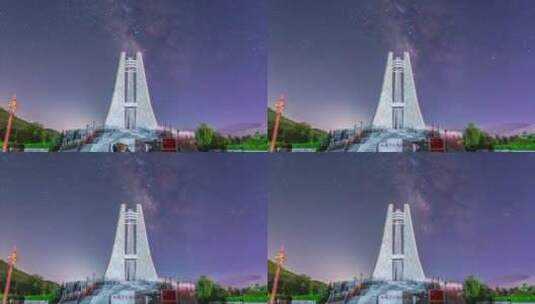 甘肃环县山城堡战役纪念园6K星空银河延时高清在线视频素材下载
