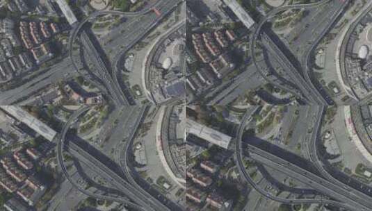 南京金鹰世界立交桥俯拍4K高清在线视频素材下载