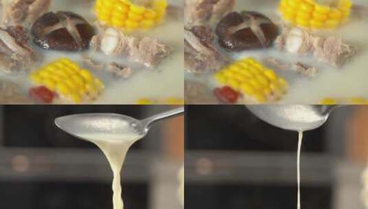 玉米排骨汤高清在线视频素材下载
