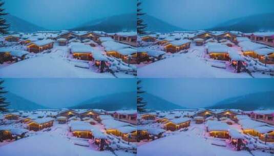 黑龙江牡丹江中国雪乡冬季高清风景延时8K高清在线视频素材下载