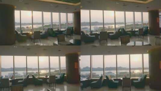 夕阳 码头 海景 酒店高清在线视频素材下载